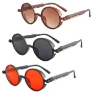 Retro Steampunk Sunglasses Vintage Gothic Inspired Round Metal Circle Glasses 。