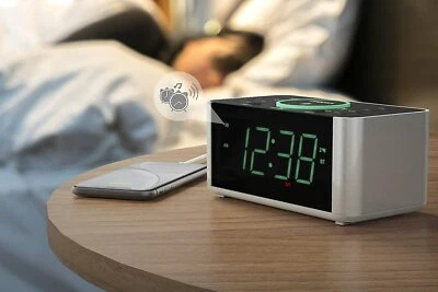 Alarm Clock Radio, Wireless Charging, Snooze,Bluetooth, Dual Alarm Home Office