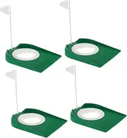 ibasenice 4pcs Golf Putting Disc Target Discs Golf Training Equipment Putt Out Putting Mat Golf Accessories for Men Club Putting Cup Golf Hole Putting Cup Putting Aid Green Plastic re-usable