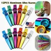 12Pcs Metal Kazoo Instrument Mouth Flute Musical Toys for Kids Gift Party F9T2