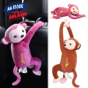 Tissue Box Monkey Cartoon Paper Holder Hanging Animal Decor Napkin Cover Car