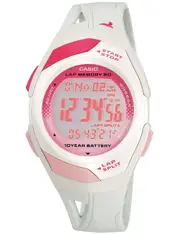 Casio STR-300-7EG Pink Dial White Plastic Womens Watch