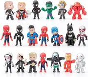 Children's Birthday Party Decoration Cake Topper Kit 20-Piece Super Hero Mini Action Figure Kit Cupcake Toppers, Cake Toppers & Figures