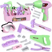 Kids Tool Set with Toy Drill and Tool Box, Pretend Play Construction Tools Toy G