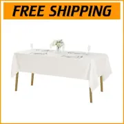 12-Pack Ivory Rectangle Tablecloths 60x120” - Elegant Washable Polyester