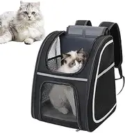 Dog Backpack Carrier - Puppy Backpack Large Capacity Kitten Carry Pouch - Reflective Strip Dog Travel Pouch Storage Daypack for Puppy Kitten Toys Snacks