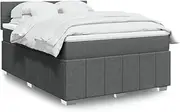 Box Spring Bed with Mattress Black Queen Fabric,Beds & Bed Frames-3287271