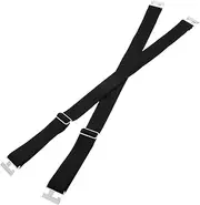 [SAFIGLE] 1 Pair Anti-slip Garters Badge Buttons Furry Handbags Winter Handbags Chains Necklaces Fashionable Handbags Retro Handbags Lightweight Handbags Women's Garters Bras Polyester Black