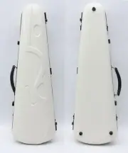 Professional Violin Case 4/4 Full Size Carbon Fiber Violin Box white with Strap