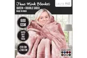 Laura Hill 600GSM Faux Mink Blanket Double-Sided Queen Size Soft Plush Bed Throw Rug 220 X 240cm - Pink