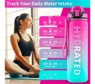 Motivational 32 Oz Water Bottle Time Marker BPA Free Leak Proof Water Bottles