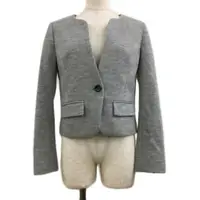 在飛比找蝦皮購物優惠-RIER夾克外套羊毛 透明 灰色 無領 長袖 日本直送 二手