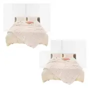 SOGA 2X 150x200cm White Double Layer Rabbit Fur Throw Blanket