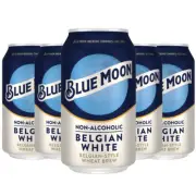 Blue Moon 5 Pack Non-Alcoholic Belgian Style Wheat Beer - Brew in 12oz