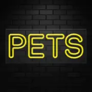 Pets Sign for Window/Wall Displays | LED Flex Neon | 32"W x 13"H x 1"D