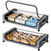 xixi-home Under Bed Storage Containers with Wheels,2 Pcs Rolling Underbed Org...
