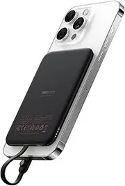 VEEKTOMX Power Bank for iPhone Mini Powerbank 5000mAh Compact Portable Charger with Built-in Cable Ultra Slim Battery Pack Travel Accessories Compatible with iPhone iPhone 14/13/12/11/X/XR/AirPods