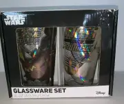 STAR WARS Princess Leia & Darth Vader 16oz Glassware Set Of 2