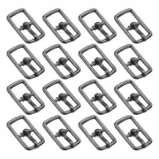 20Pcs Metal Roller Buckles, 7mm - 0.28" Mini Buckle (Metallic Black, 17.5mm)