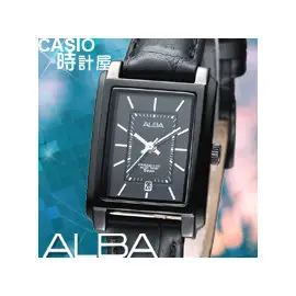 CASIO 時計屋 SEIKO ALBA 亞柏 AH7629X1 不鏽鋼IP黑錶殼 真皮錶帶 全新 保固 附發票