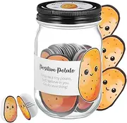 Gersoniel 60 Pcs Positive Potato Cards Emotional Support Affirmation Cards with Glass Jar Inspirational Potato Gifts for Mental Health Gift Employee Coworker Man Women Friends