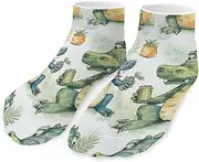 [QMNVBDS] Crocodile Friends Socks Ankle Length Socks Casual Short Socks for Women Men Low Cut Sports Socks Running Socks No Show Socks Ankle Socks Athletic Socks Workout Socks, Style, One Size, Style