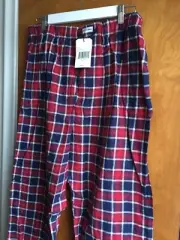 Ben Sherman Red/Blue Plaid Flannel Pajama Pants L NWT