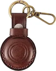 [MAILADA] Genuine Leather Airtag Case Holder for Apple Airtag Keychain Holder Leather Case,Protective Cover Accessories