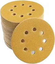 Aiyard 5-Inch 8-Hole Hook and Loop Sanding Discs 120-Grit Random Orbit Sandpaper, 100-Pack