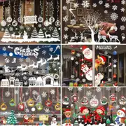 Christmas Santa Elk Snowflake Window Stickers Decal Shop Xmas Party Wall Decor