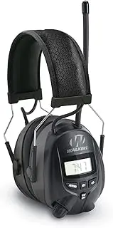 Walker's AM/FM Radio Muff with Digital Display, Black