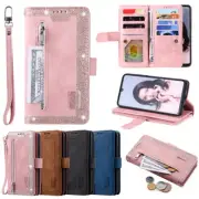 Zip Card Wallet Case Leather Flip Cover for Samsung A10 A20e A30s A40 A50 A70