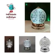 Christmas Decor Lighted Snow Globe with Spinning Snowflake, Battery Operated ...