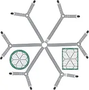 FIBOOMERANG Bed Sheet Straps - 6 Way Crisscross Fitted Sheet Clips and Sheet Holder Elastic Bands Bedsheet Fasten Suspenders Grippers, Gray