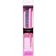 Brushworks Back Comb Brush, Pink
