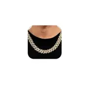 14mm Cuban Link Chain for Men Iced Out Miami Cuban Link Chain Necklace Bracel...