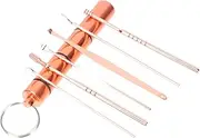 FOMIYES 1Set Ear Cleaning Tools Stainless Steel Ear Picks Kit for Ear Wax Removal Ergonomic Design Finish Practical for Family and Friends