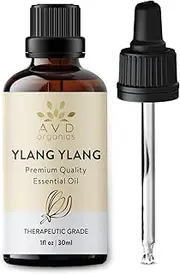 AVD Organics Ylang Ylang Essential Oil 30ml | Pure, Natural & Undiluted |Use in Aromatherapy Diffusers for Mood Lifting | 1 fl. Oz