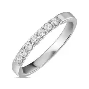 0.26 CT 14k White Gold Anniversary Band VVS/DE Lab Grown Round Diamond Ring