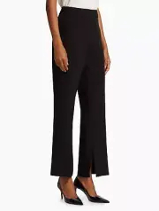 Elie Tahari The Lexy Pants Black Noir ETR22731 $295 straight leg Split hem Sz. 8