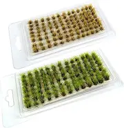 Woohome 208 PCS Static Grass Tuft Model Grass Tufts Terrain Model Kit Resin Static Scenery Model, Artificial Grass for Train Landscape Railway Artificial Grass Modeling