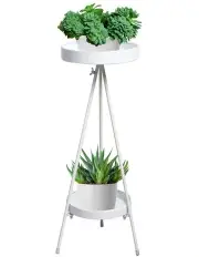 2 Tiers Outdoor Indoor Plant Stand in White