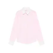 [Gimaguas] Gimaguas Gingham-trimmed Cotton Shirt XS PINK