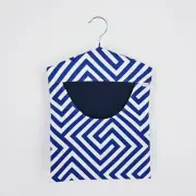 Peg Bag Handmade Navy Blue White Geometric Lined Laundry Clothes Peg Holder