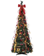 Sterling Tree Company 6ft High Pop Up Pre-Lit Green Decorated Pine Tree With Warm White Lights
