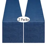 Navy Blue Table Runners 13x108 inches 2 Pieces Burlap Runner 4th of July