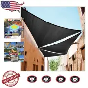 Durable 190 GSM Black Right Triangle Sun Shade Sail - 95% UV Protection, 3