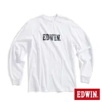 在飛比找momo購物網優惠-【EDWIN】男裝 網路獨家↘仿舊立體LOGO長袖T恤(白色