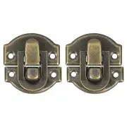 2Set Retro Toggle Hasp Latch, Duckbilled Iron Latch (27x28mm, Bronze)