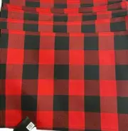 4 Robert Stanley Placemats Buffalo Plaid 18"x13" Red & Black Check Fabric New
